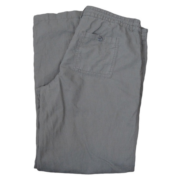 GAP Flax/Cotton Wide Leg Drawstring Pants, Size 12 - Troop Green - Picture 9 of 9